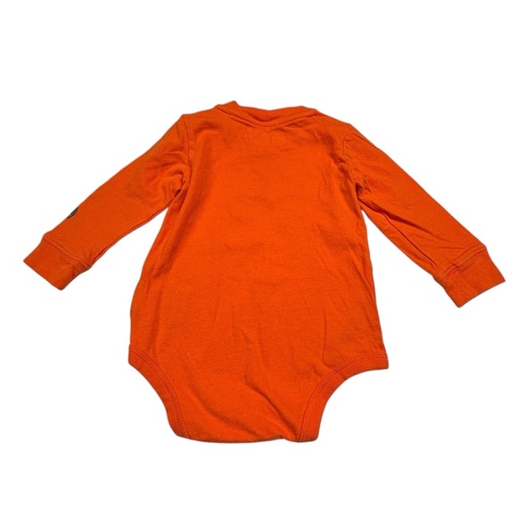 Carhartt Baby Food Bibs orange Camo Print Set of 2 Long Sleeve Button T shirt - Picture 4 of 7
